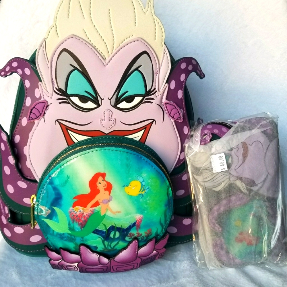 loungefly x Disney Ursula backpack + wallet